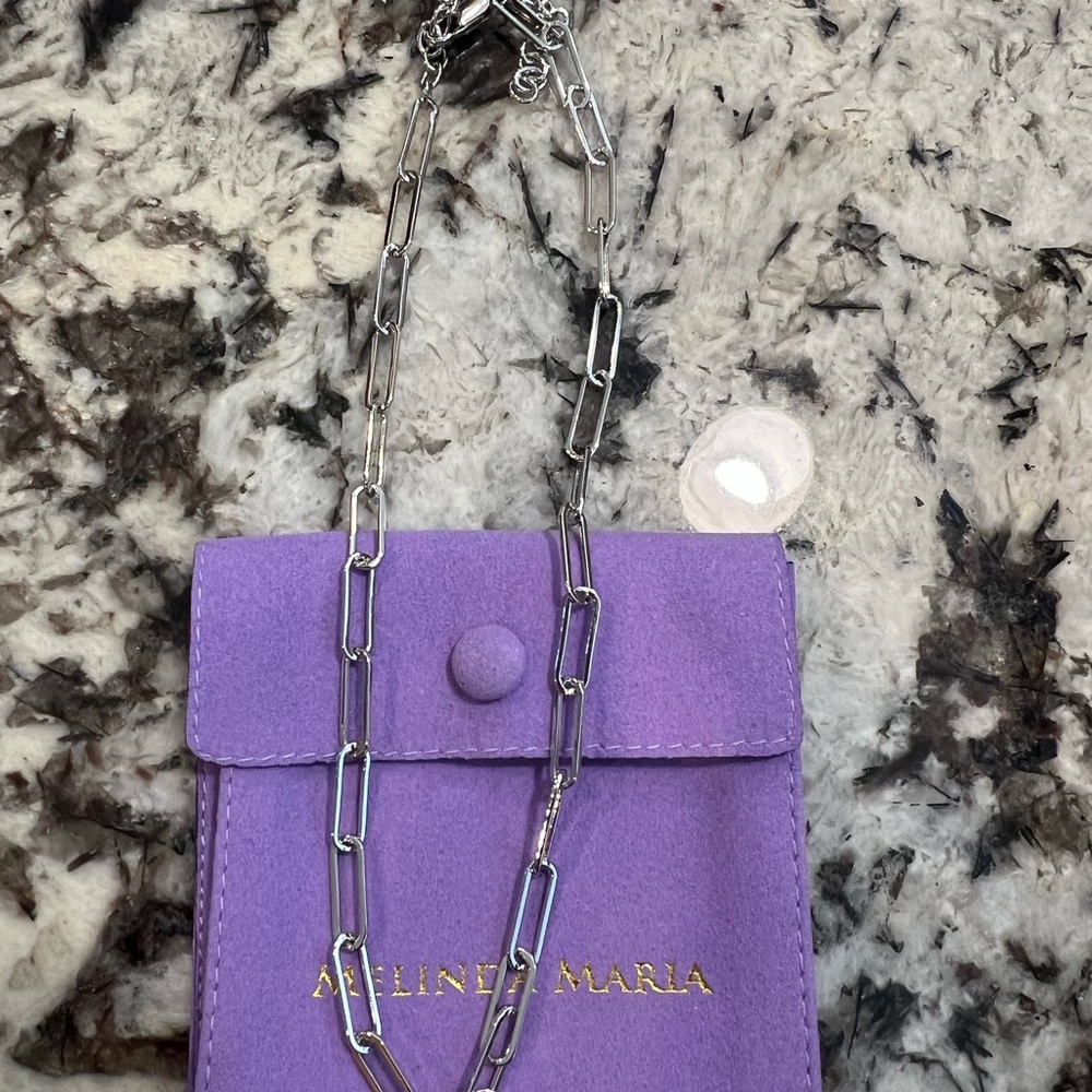 Melinda Maria Silver Paperclip Chain Necklace - Silver